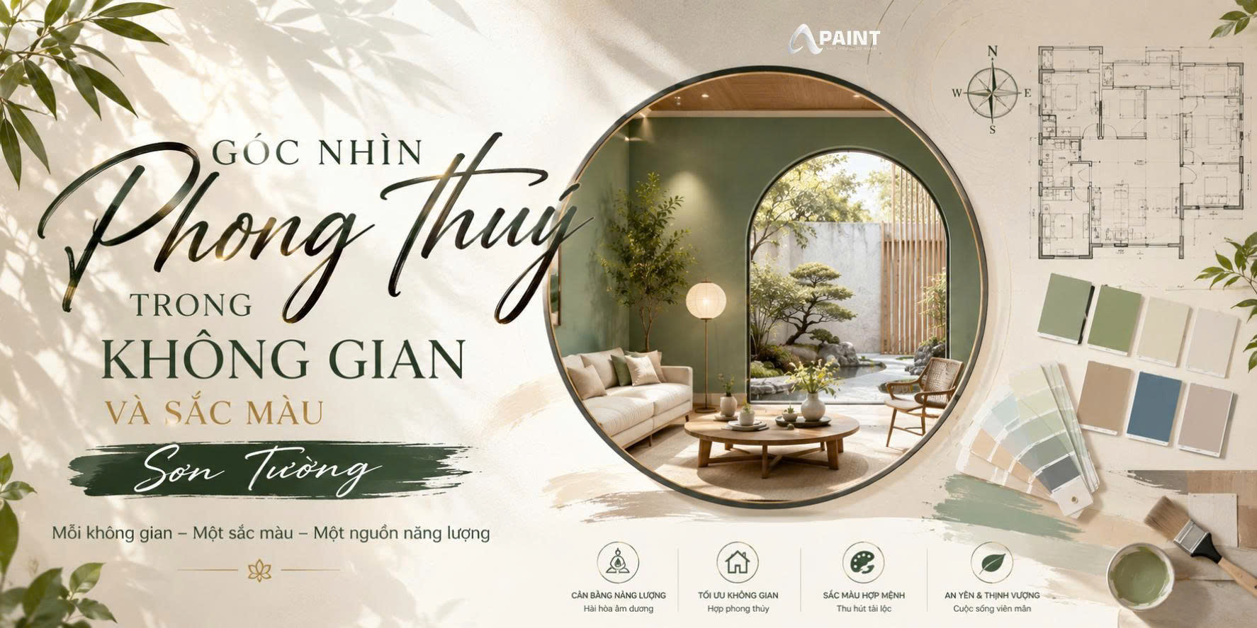 Góc nhìn phong thủy trong không gian và sắc màu sơn tường
