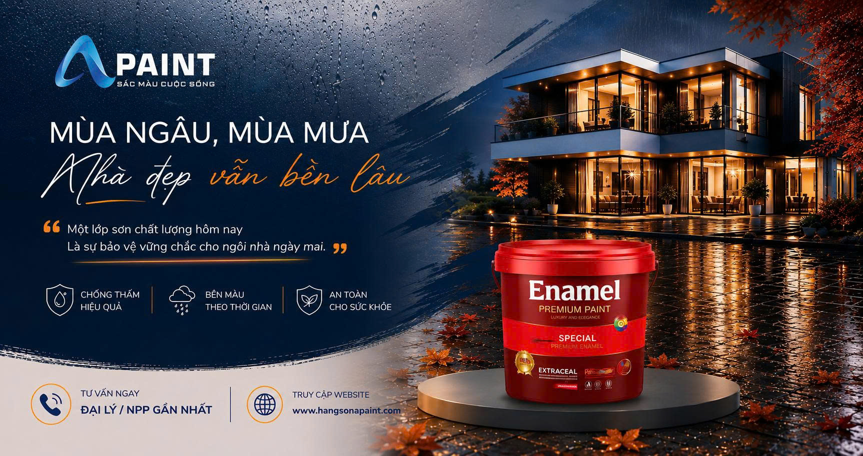 MÙA NGÂU, MÙA MƯA – NHÀ ĐẸP VẪN BỀN LÂU CÙNG SƠN APAINT