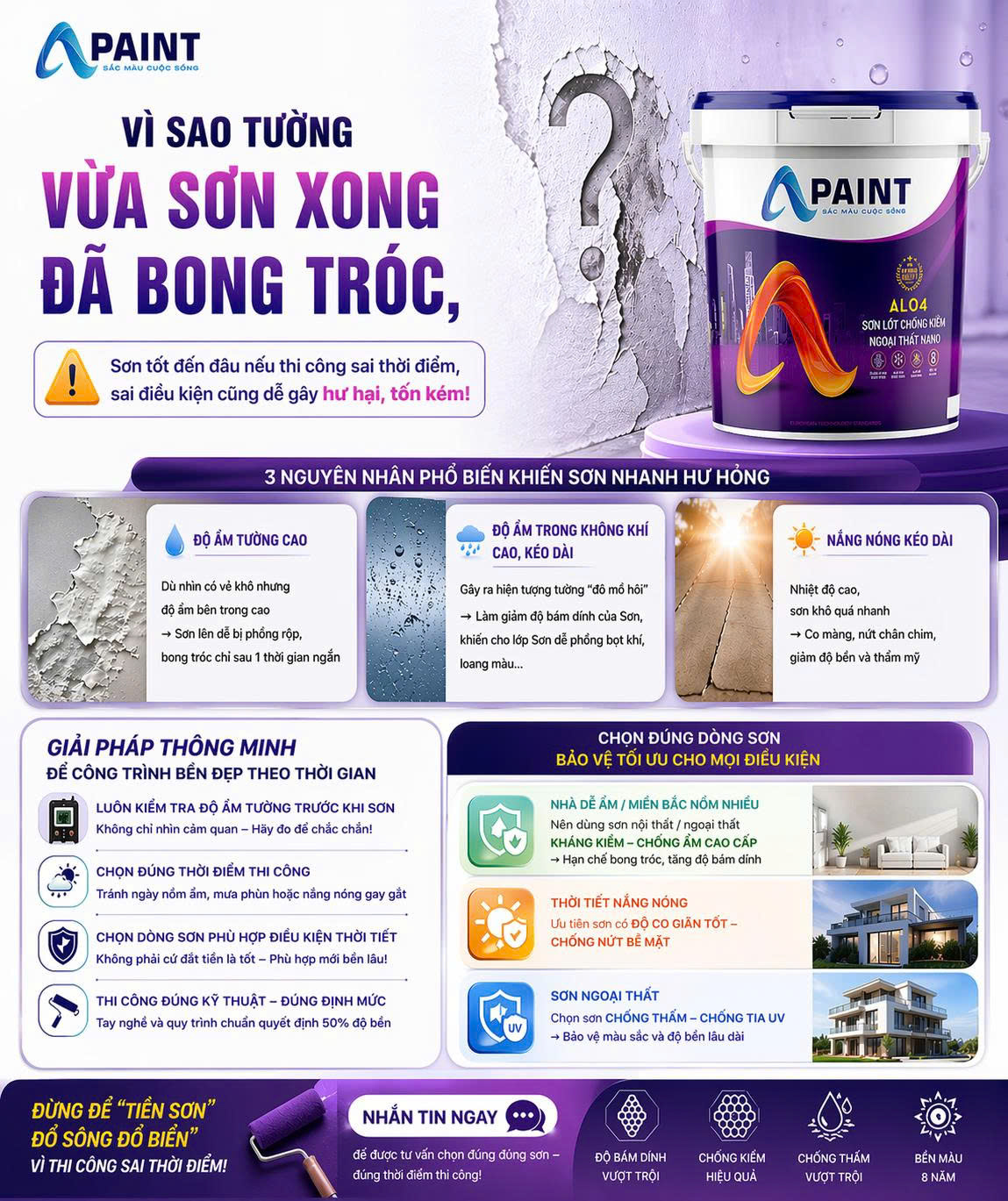 VÌ SAO TƯỜNG VỪA SƠN XONG ĐÃ BONG TRÓC? BÍ QUYẾT THI CÔNG BỀN ĐẸP THEO THỜI GIAN